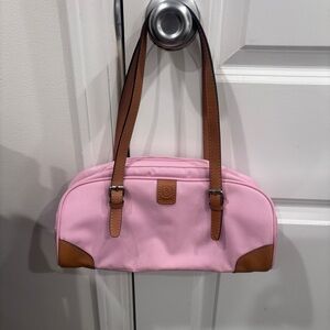 Bogner pink Shoulder Bag with Brown Trim -